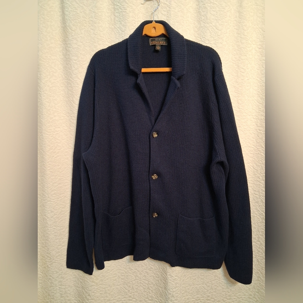 Jos. A. Bank Reserve Navy Cardigan Button Up Sweater
